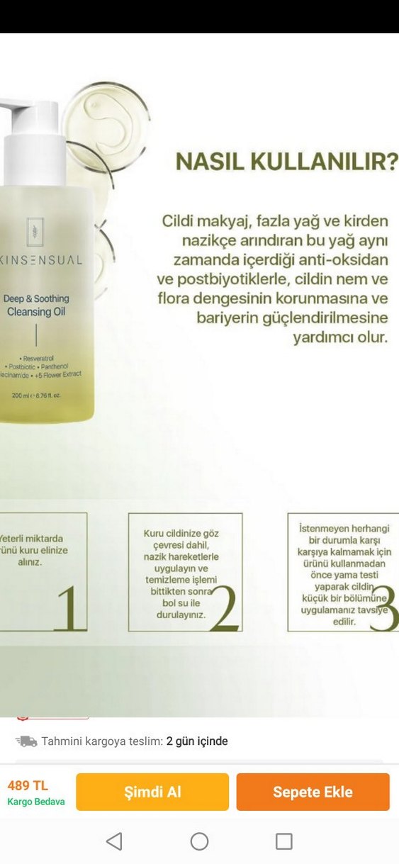 Skinsensual Derinlemesine Temizleyici Yüz Yağı 200 ml - Görsel 4