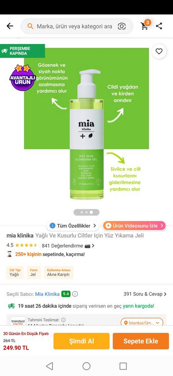 Mia Klinika Yağlı ve Kusurlu Ciltler İçin Yüz Yıkama Jeli 200ML - Görsel 2