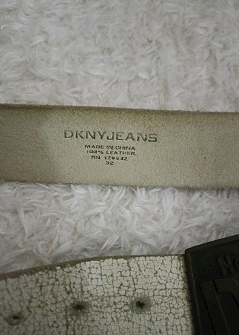 Beyaz Süet DKNY erkek kemer - Görsel 3