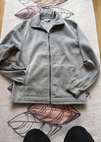 Lacoste Gri Polar Fermuarli Ceket