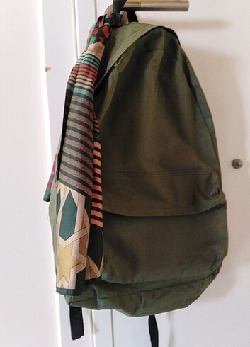 Yeşil bez sırt çantası 
