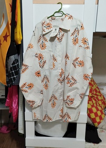 Düğmeli Baskılı Uzun Kollu Kadın Gömlek - Görsel 2