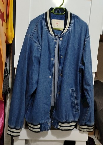 Düğmeli Mavi erkek Denim Ceket - Görsel 3