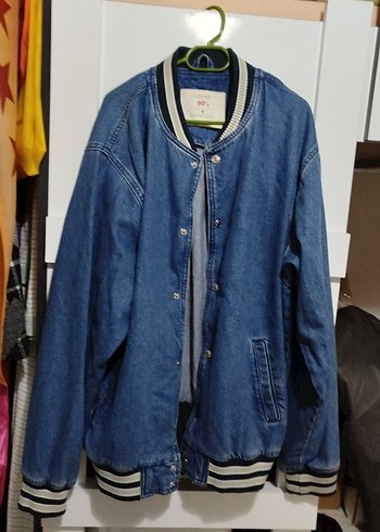 Düğmeli Mavi erkek Denim Ceket - Görsel 2