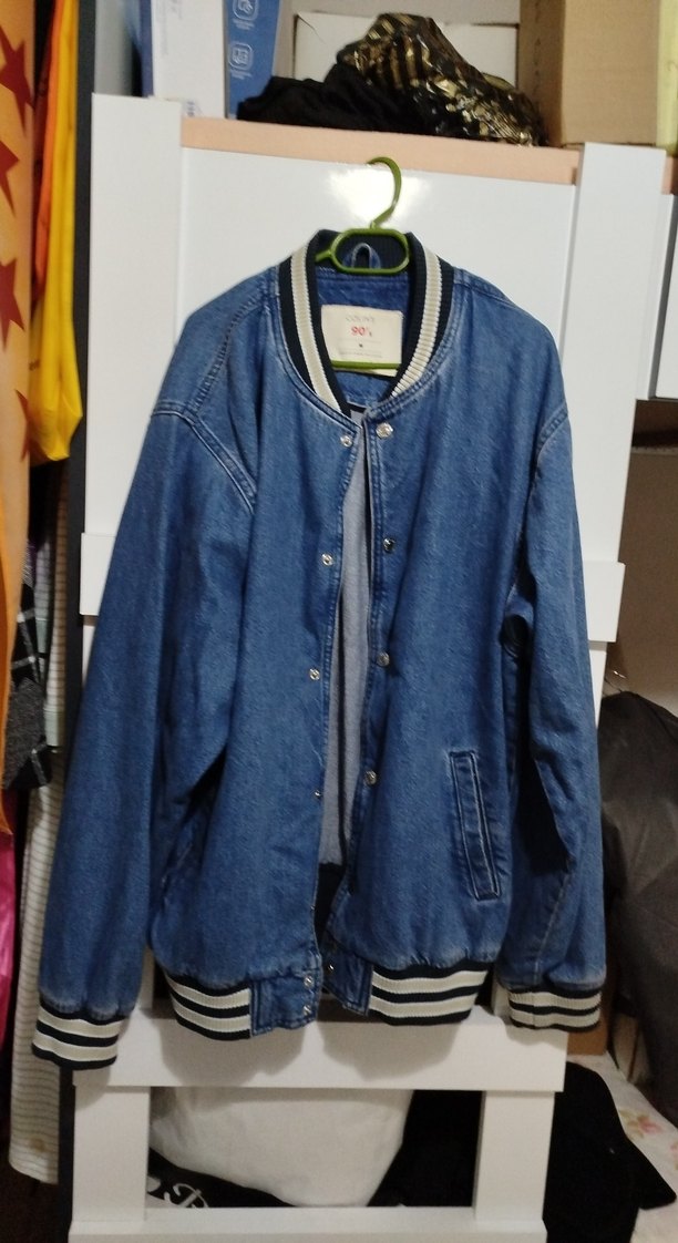 Düğmeli Mavi erkek Denim Ceket - Görsel 2