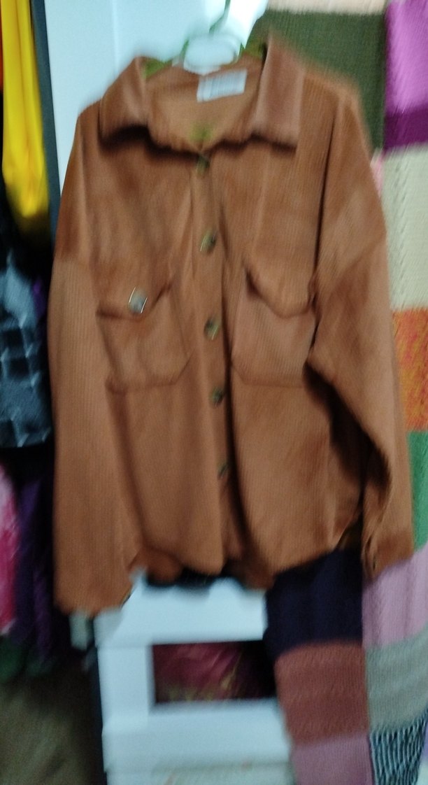 Düğmeli Kahverengi Süet Kadın Gömlek - Görsel 4