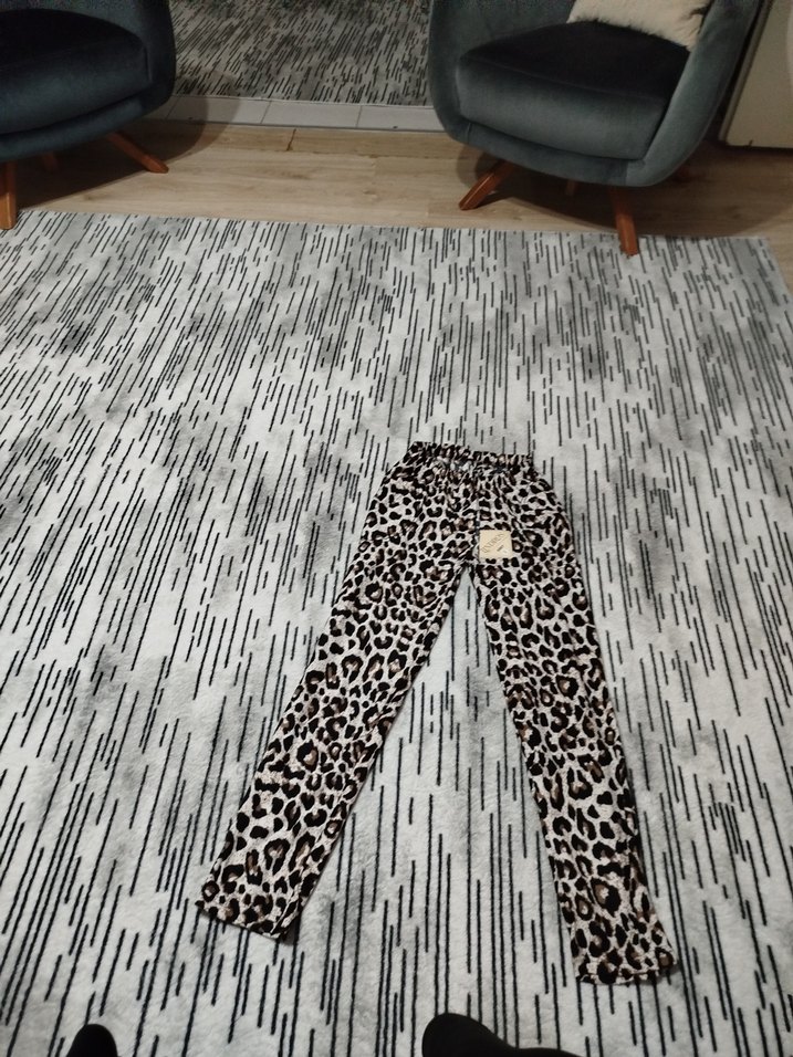 Kahverengi Leopar Desenli Kadın Pijama altı - Görsel 2