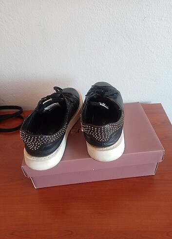 39 Beden siyah Renk Nine west kadın siyah deri snekear