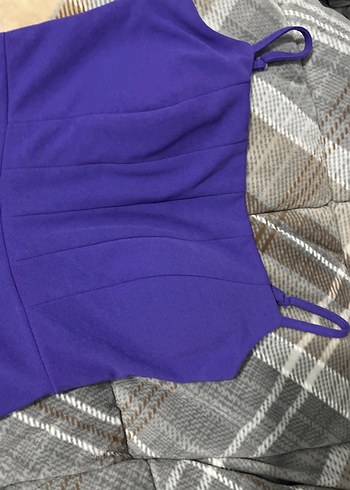 Mor Mini Parlak Abiye Elbise - Görsel 2