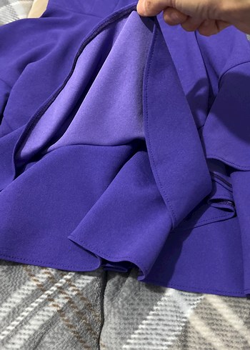 Mor Mini Parlak Abiye Elbise - Görsel 3