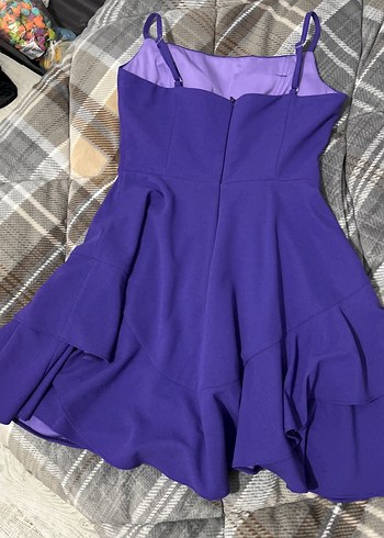 Mor Mini Parlak Abiye Elbise - Görsel 4