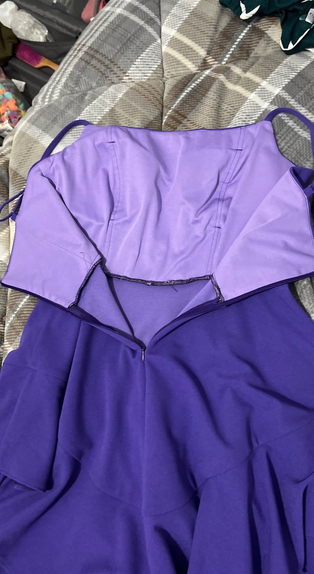 Mor Mini Parlak Abiye Elbise - Görsel 5