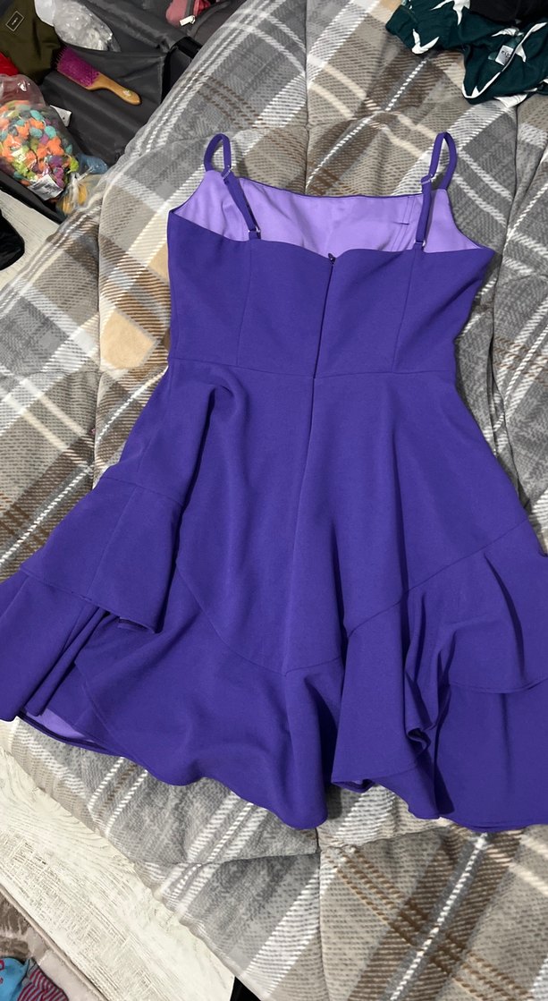 Mor Mini Parlak Abiye Elbise - Görsel 4