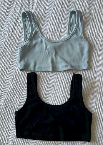 Kadın Atlet Bralet Mavi ve Siyah