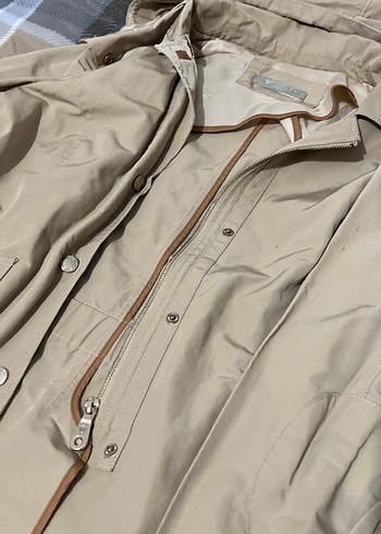 Bej Kapüşonlu Düğmeli Kadın Ceket - Görsel 2