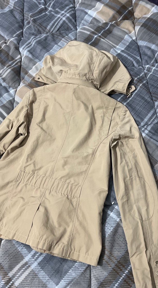 Bej Kapüşonlu Düğmeli Kadın Ceket - Görsel 5