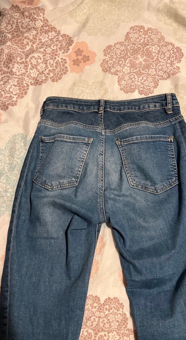 Kadın Mavi Denim Normal Boy Jean - Görsel 5