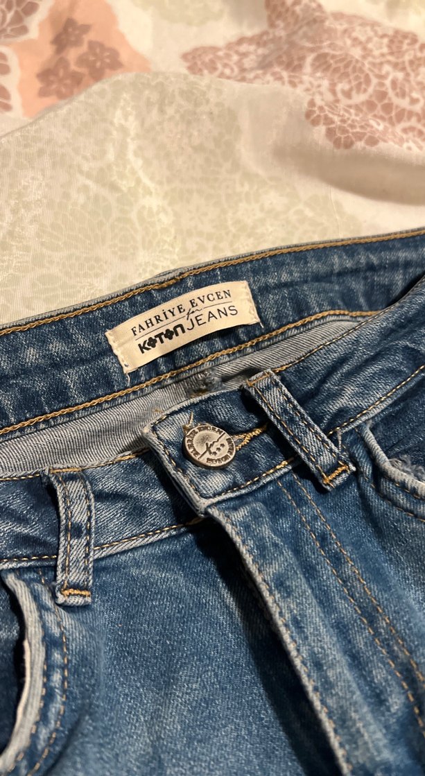 Kadın Mavi Denim Normal Boy Jean - Görsel 3