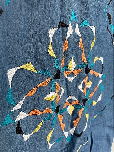 Batik Motifli Kot Elbise