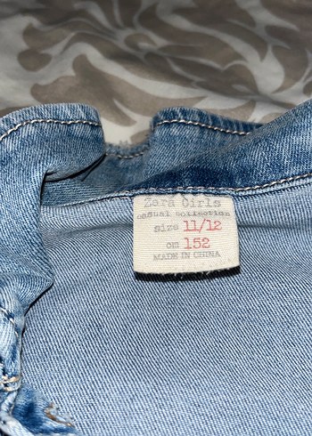 diğer Beden mavi Renk Düğmeli Mavi kız çoçuk Denim Ceket 11-12 yaş