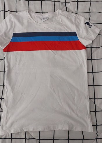 Erkek Çocuk Beyaz Kısa Kollu Baskılı Polo Tişört