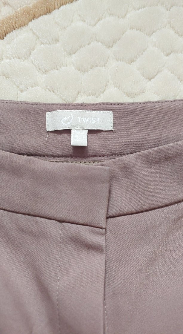 Bej Midi Kumaş Kadın Pantolon - Görsel 2