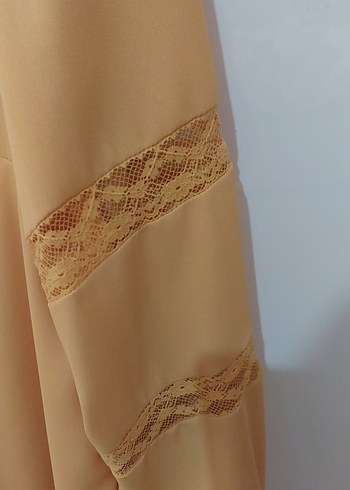 Bej Vintage Düğmeli Kadın Gömlek - Görsel 2