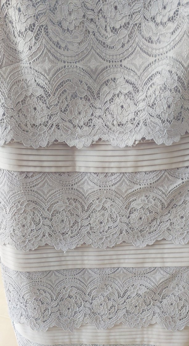 Dantel Detaylı Mavi Klasik Kadın Elbise - Görsel 2