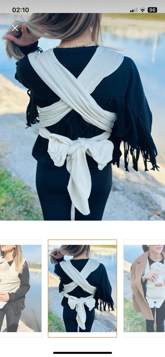 Bebek Taşıma Slingi Beyaz - Görsel 3