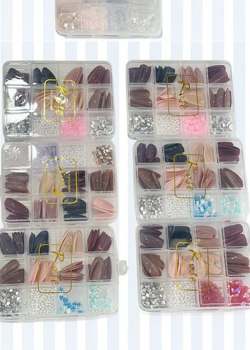 Pastel Renkli Çoklu Tırnak Süslemeleri 96 Adet 8 Renk - Görsel 2