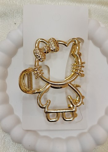 Altın Renkli  Hello Kity Metal Mandal Toka - Görsel 2