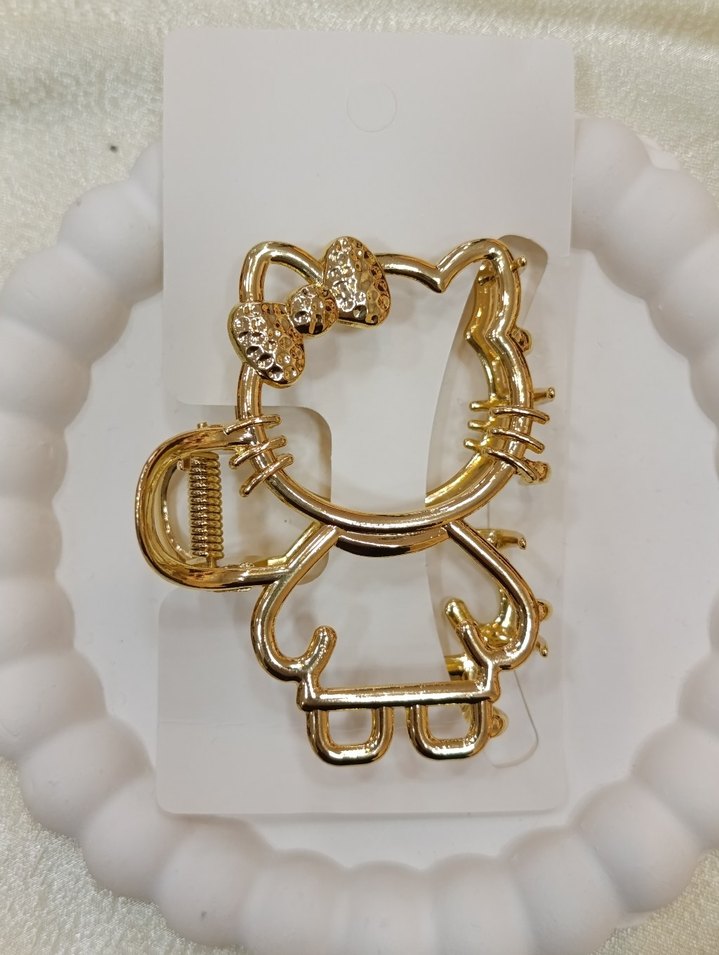 Altın Renkli  Hello Kity Metal Mandal Toka - Görsel 2