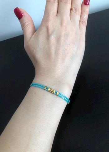 Turkuaz Boncuklu Bohem Kadın Bileklik - Görsel 3