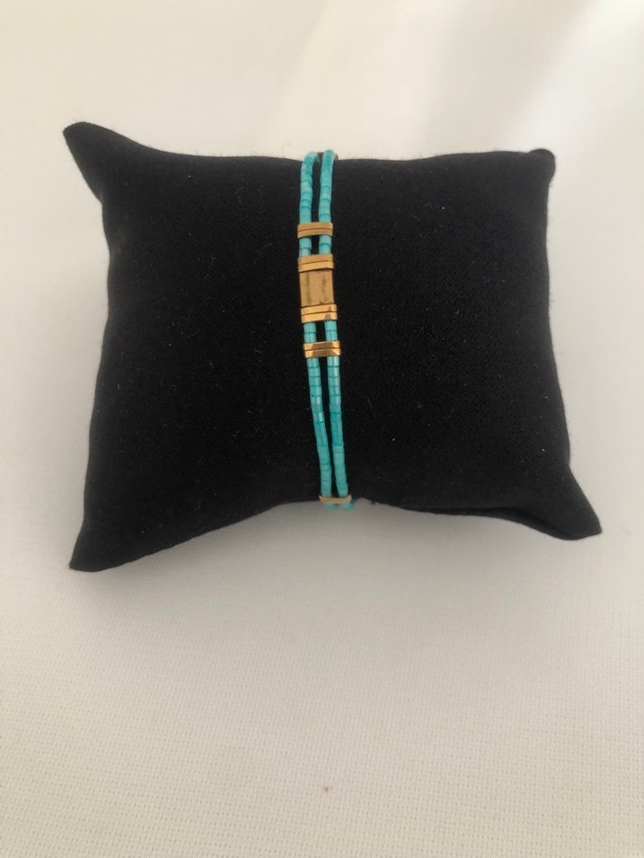 Turkuaz Boncuklu Bohem Kadın Bileklik - Görsel 2