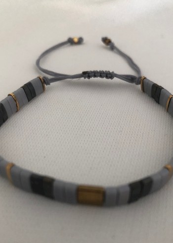 Gri Boncuklu Bohem Bileklik - Görsel 2