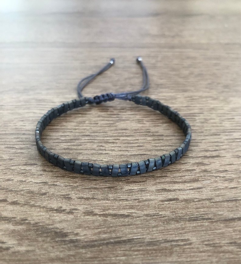 Erkek Gri Minimalist Bileklik - Görsel 3