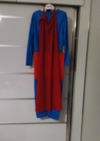 Renkli Superman Çocuk Kostümü, Uzun Kollu, Drapeli - Görsel 3