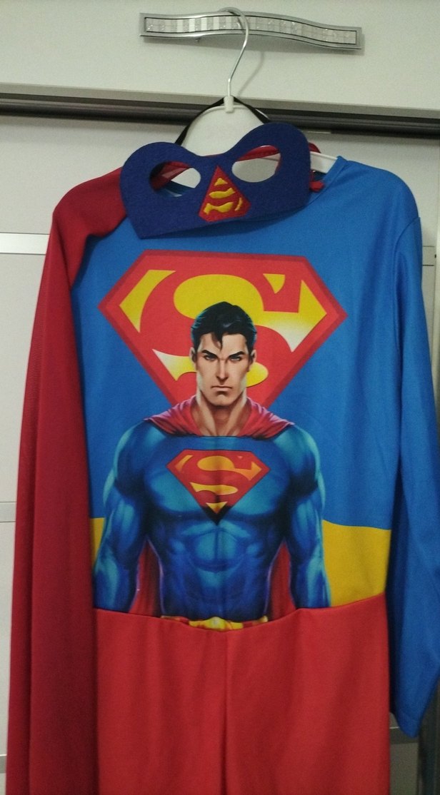 Renkli Superman Çocuk Kostümü, Uzun Kollu, Drapeli - Görsel 2