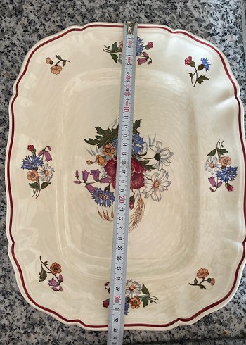 Antika 40 yıllık çiçek Desenli  Porselen Tabak FRANCE tabağı - Görsel 3