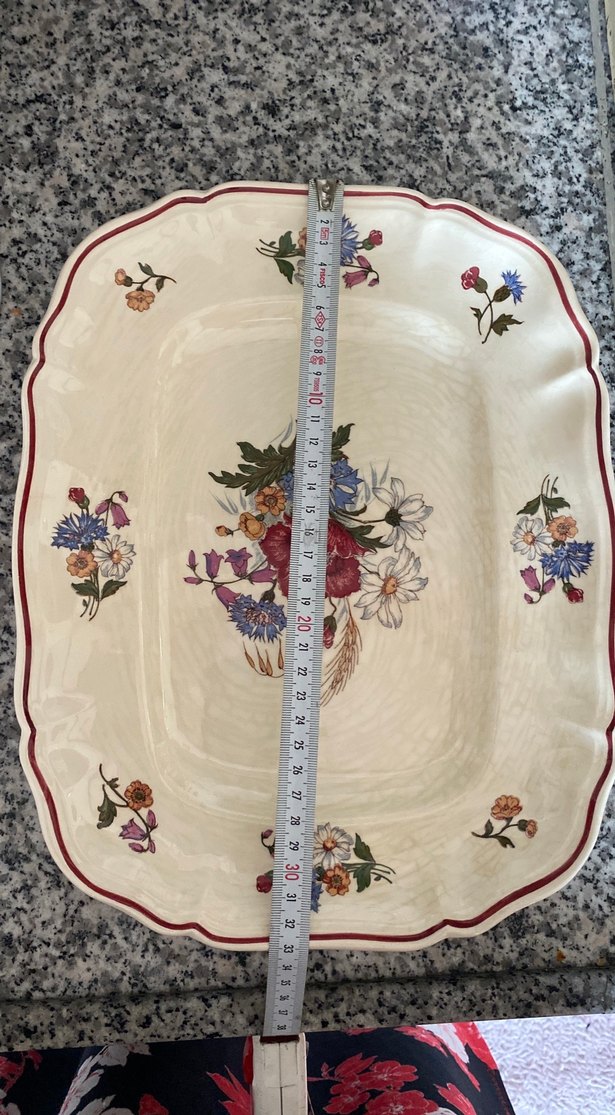 Antika 40 yıllık çiçek Desenli  Porselen Tabak FRANCE tabağı - Görsel 3