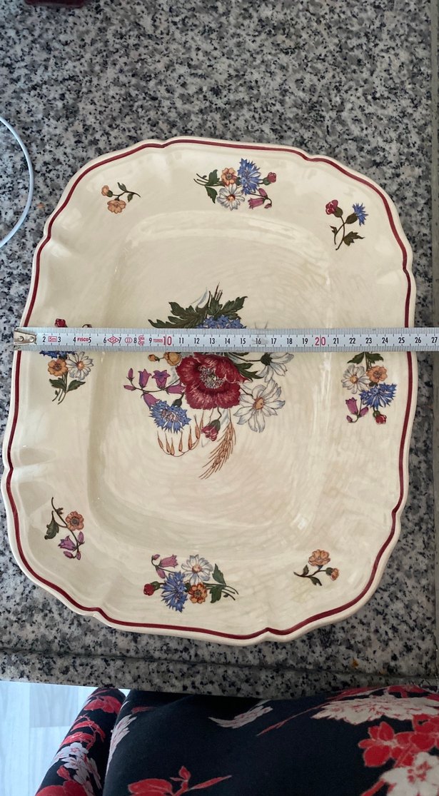 Antika 40 yıllık çiçek Desenli  Porselen Tabak FRANCE tabağı - Görsel 4