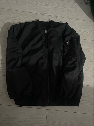 Siyah oversize bomber ceket
