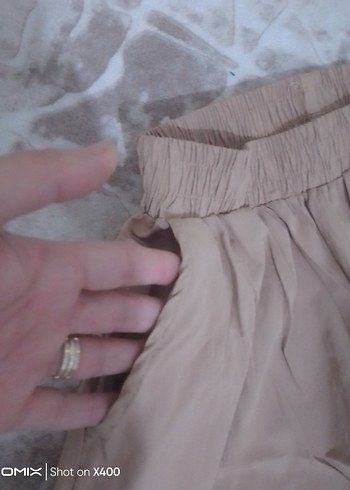 Bej Salaş Keten Kadın Pantolon şalvar tarzında rahat - Görsel 3