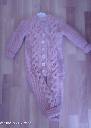 Örgü Bebek Kız Tulumu en kaliteli iple örüldü Nako - Görsel 5