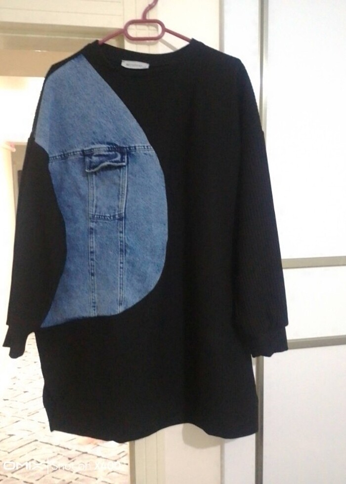 Yenidir bir defa  giydim kot detaylı spor tunik  yazlık  - Görsel 2