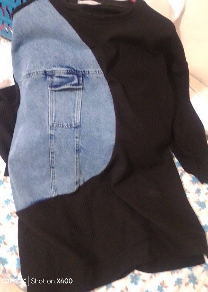 Yenidir bir defa  giydim kot detaylı spor tunik  yazlık  - Görsel 3