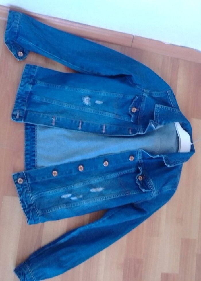 12/13yas kız çocuklarına kot mont - Görsel 2