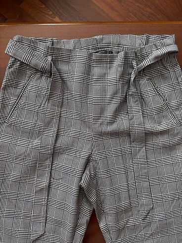 Zara kemerli kare pantalon