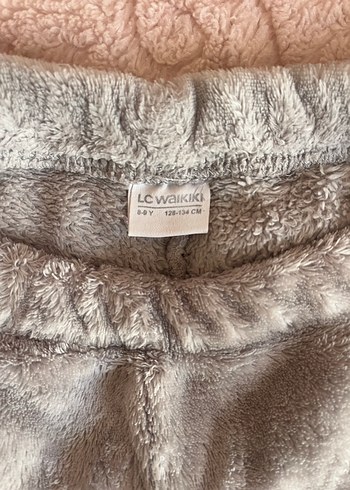 9 Yaş Beden gri Renk Kız Çocuk Gri Uzun Kollu Polar Pijama Takımı