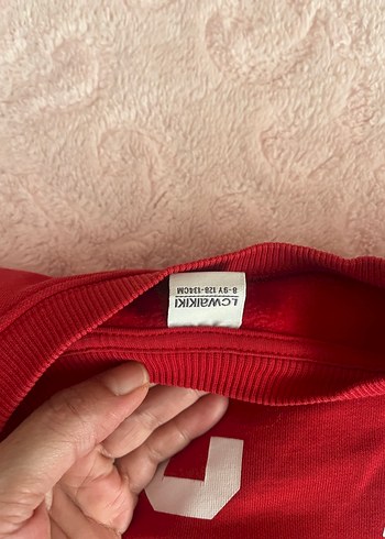 10 Yaş Beden kırmızı Renk Kırmızı Kadın Baskılı Sweatshirt